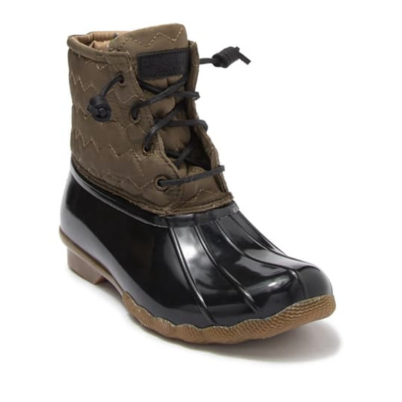 olive green sperry duck boots